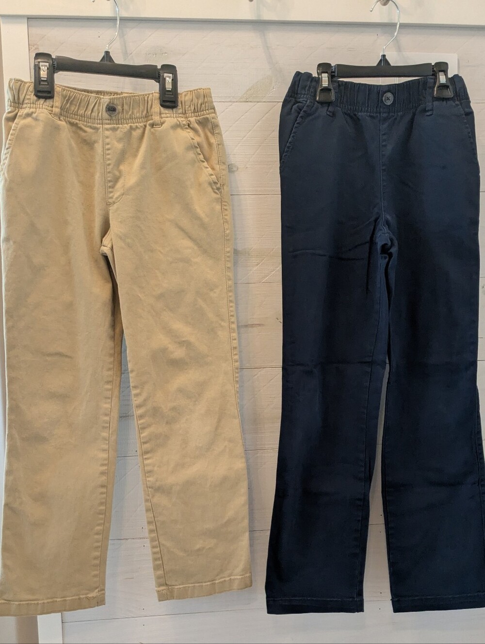 2️⃣ The Children's Place Boy's Pull-on Uniform Chinos - Navy & Khaki; Size: 8